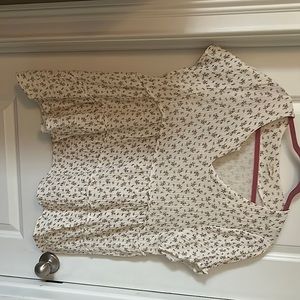 Cotton Bleu Babydoll Top with short sleeves